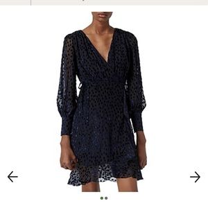 DRESSES | BURNOUT VELVET WRAP DRESS WITH POLKA DOTS BLACK / – THE KOOPLES